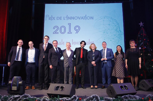 L'équipe de Pulsio Print recevant le prix de l'innovation.
