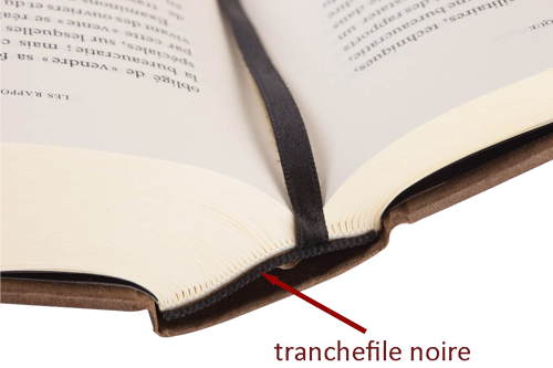Tranchefile classique noir avec marque-page