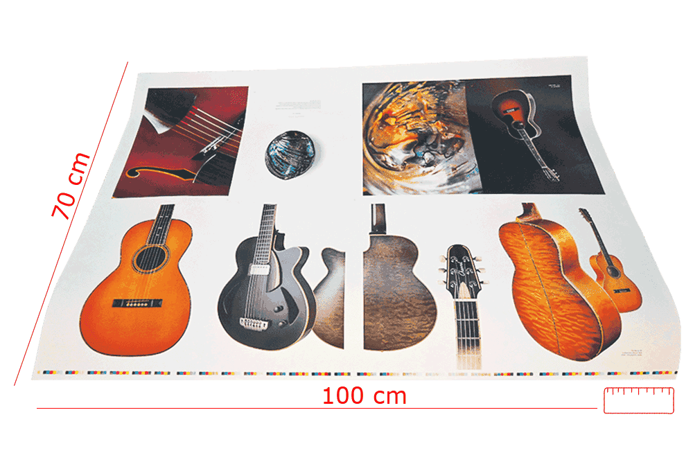 Impression d'une épreuve réelle de 70 x 100 cm sur une machine offset